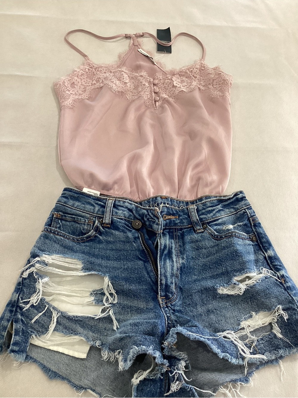 Abercrombie & Fitch Dusty Rose Lace-Trim Cami